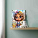 DIY Paint by Numbers for Adults Little Girl with Bright Eyes Painting Acrylic Paint Oil Painting African American Girl Painting Kits Eiffel Tower Canvas Art Bedroom Decor 16x20 Inch（Without Frame） TUMOVO