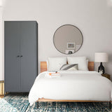 YEEZER Metal Armoire Wardrobe Closet Cabinet for Hanging Clothes with Lock Doors, -74" Steel Lockable Wardrobe Storage Locker Clothes Organizer for Bedroom, Laundry Room (Dark Gray) YEEZER