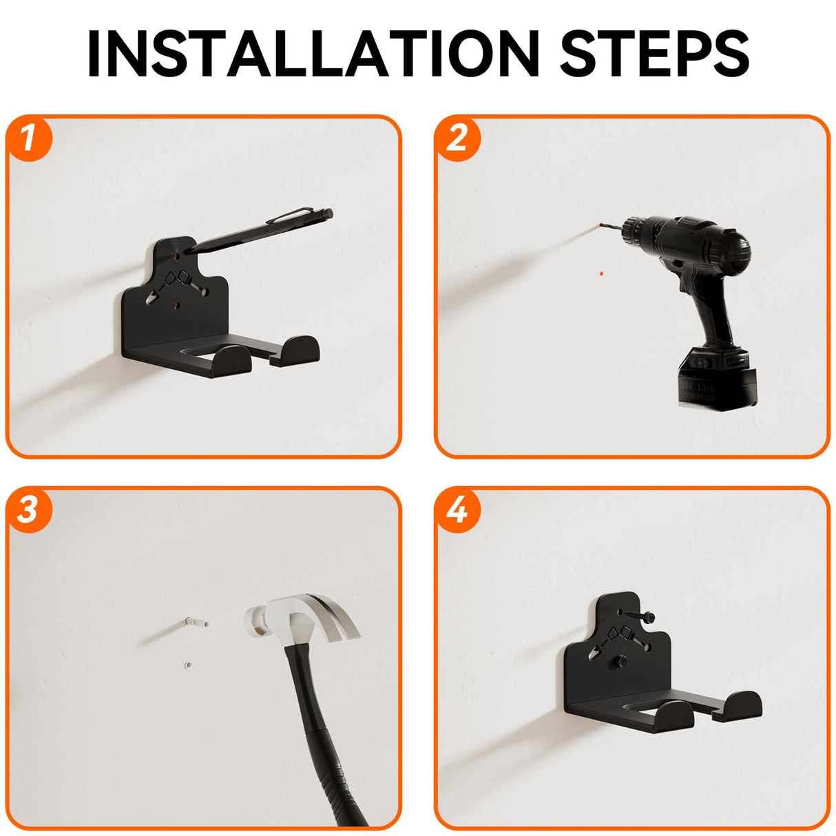 ZGJWJYUU Garage Organization Storage Trimmer Rack, Garden Power Tool Hanger for Grass Trimmer, Hedge Trimmer, Garden Tools, Heavy Duty Weed Whackers Holder Wall Mounted Tool Organizer, 1 Pack ZGJWJYUU