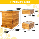 ThxBees 8 Frame Bee Hive Complete Beehive Kit Beeswax Coated Include Frames and Foundation Sheet for for All Beekeeping Levels (1 Deep & 1 Medium Bee Boxes) ThxBees