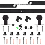 CCJH 6.6FT Sliding Barn Door Hardware Kit, Heavy Duty, Smoothly and Silently, Easy to Install, Fit 39.6" Width Single Door Panel, T-Shaped Style Black CCJH