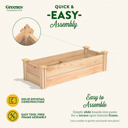 Greenes Fence Premium Cedar Raised Garden Bed, 16" x 48" x 11" - Made in USA with North American Cedar - WoodArtSupply