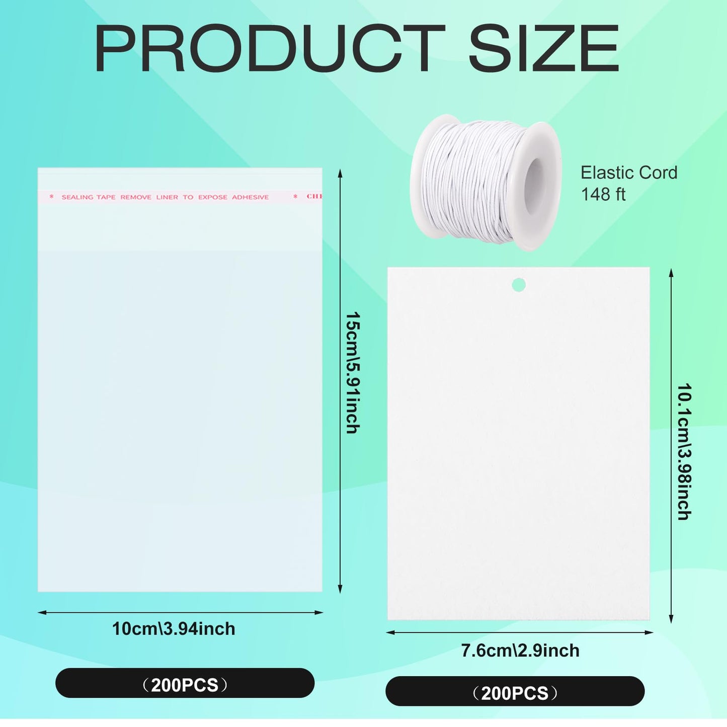 ZhouBoat 200 Pcs Sublimation Air Fresheners Blanks, Custom Photo Car Air Freshener, Sublimation Blanks Bulk DIY Scented Hanging Sheets Felt With 200 PCS Bags and 19.7in Rope for Car Home Hanging Decor