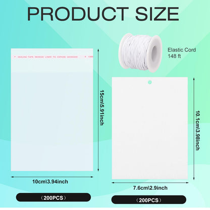 ZhouBoat 200 Pcs Sublimation Air Fresheners Blanks, Custom Photo Car Air Freshener, Sublimation Blanks Bulk DIY Scented Hanging Sheets Felt With 200 PCS Bags and 19.7in Rope for Car Home Hanging Decor