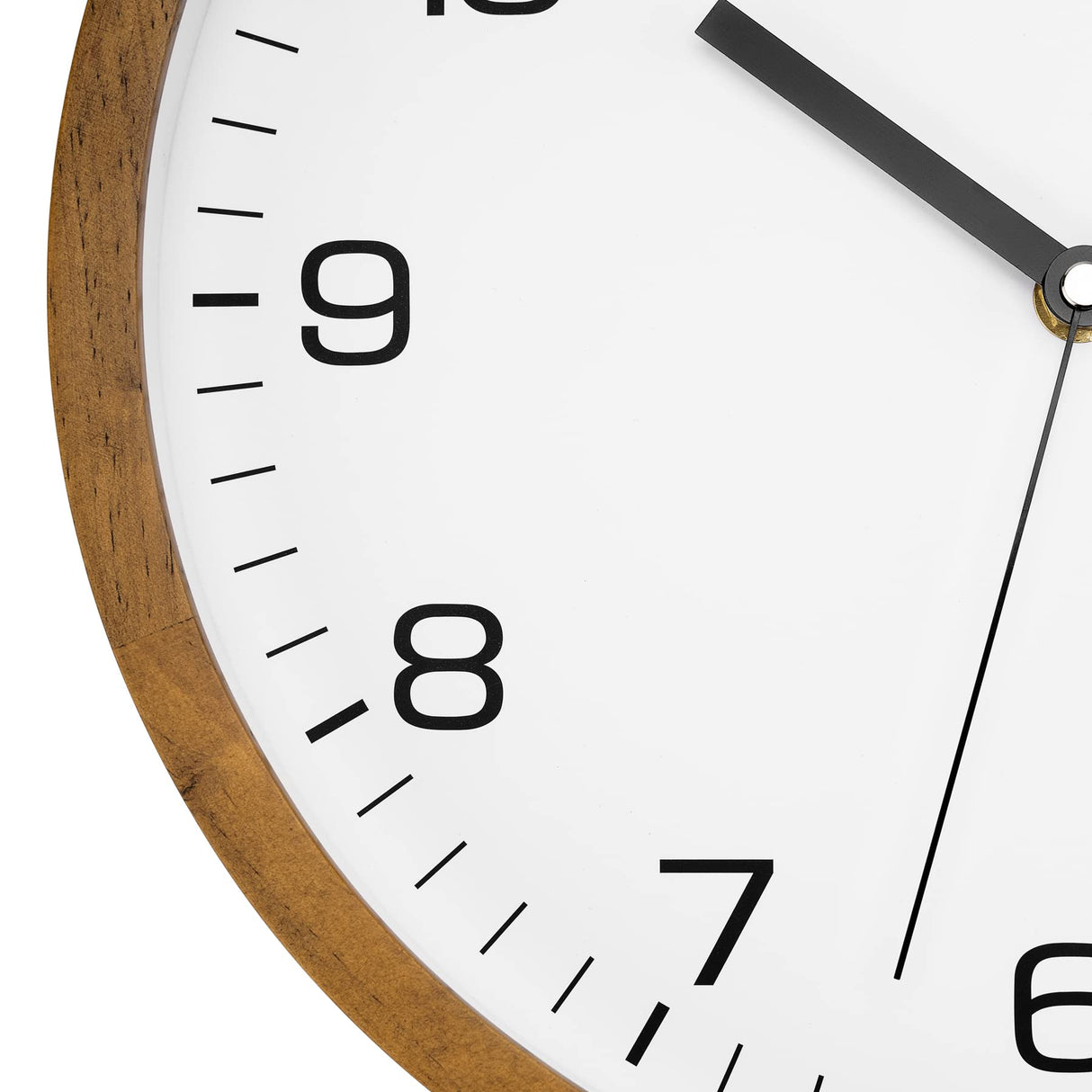 Foxtop Wood Wall Clock 12 Inch Silent Non-Ticking Battery Operated Quartz Round Wooden Wall Clock Decorative for Kitchen Bedroom Living Room Home Office Decor Foxtop