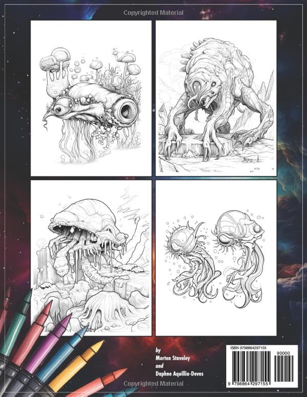 Exoplanet Wildlife Coloring Book: Weird Creatures, Alien Animals and Fantasy Fauna, for Kids and Adults Majosta