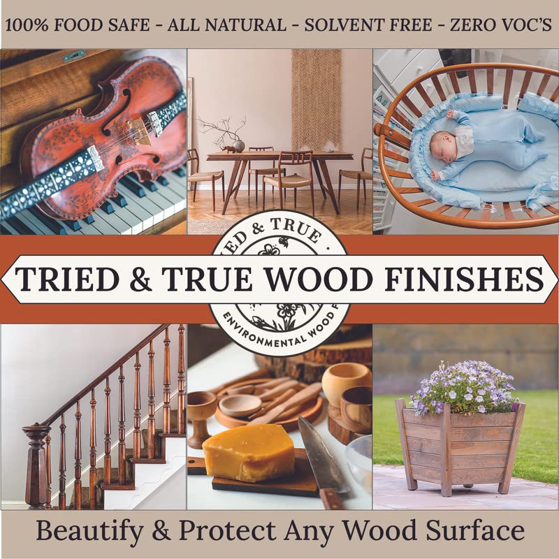 Tried & True Danish Oil – Pint – All Natural, All Purpose Finish for Wood, Food Safe, Solvent Free, VOC Free, Non Toxic Wood Finish, Polymerized Tried & True