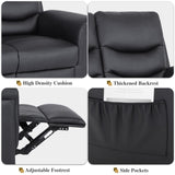 RIHEREFY RV Loveseat Recliner, Double Recliner with Adjustable Footrest/Cup Holder/Side Pocket, RV Wall Hugger Reclining Loveseat, 2-Seater Reclining Sofa Couch for Living Room & Home Theater RIHEREFY
