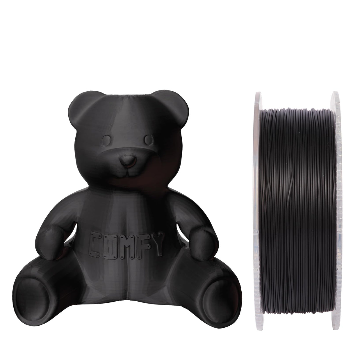 Certified Food Grade PLA+ 3D Printer Filament - CARBON by Comfy Materials - Lab Tested FDA Compliant Food Safe, 1.75mm, 1kg, Accuracy: +/- 0.02 (Black) CARBON