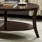 Roundhill Furniture Perth Contemporary Oval Coffee Table with Shelf, Espresso Roundhill Furniture