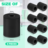Frienda 8 Pcs 3D Printer Heat Bed Leveling Parts Silicone Solid Column OD 0.63'' ID 0.16 '' Stable Hot Bed Tool Heat Resistant Buffer Compatible with CR-10 Ender 3 Bottom Connect, Black(8 Pieces) Frienda