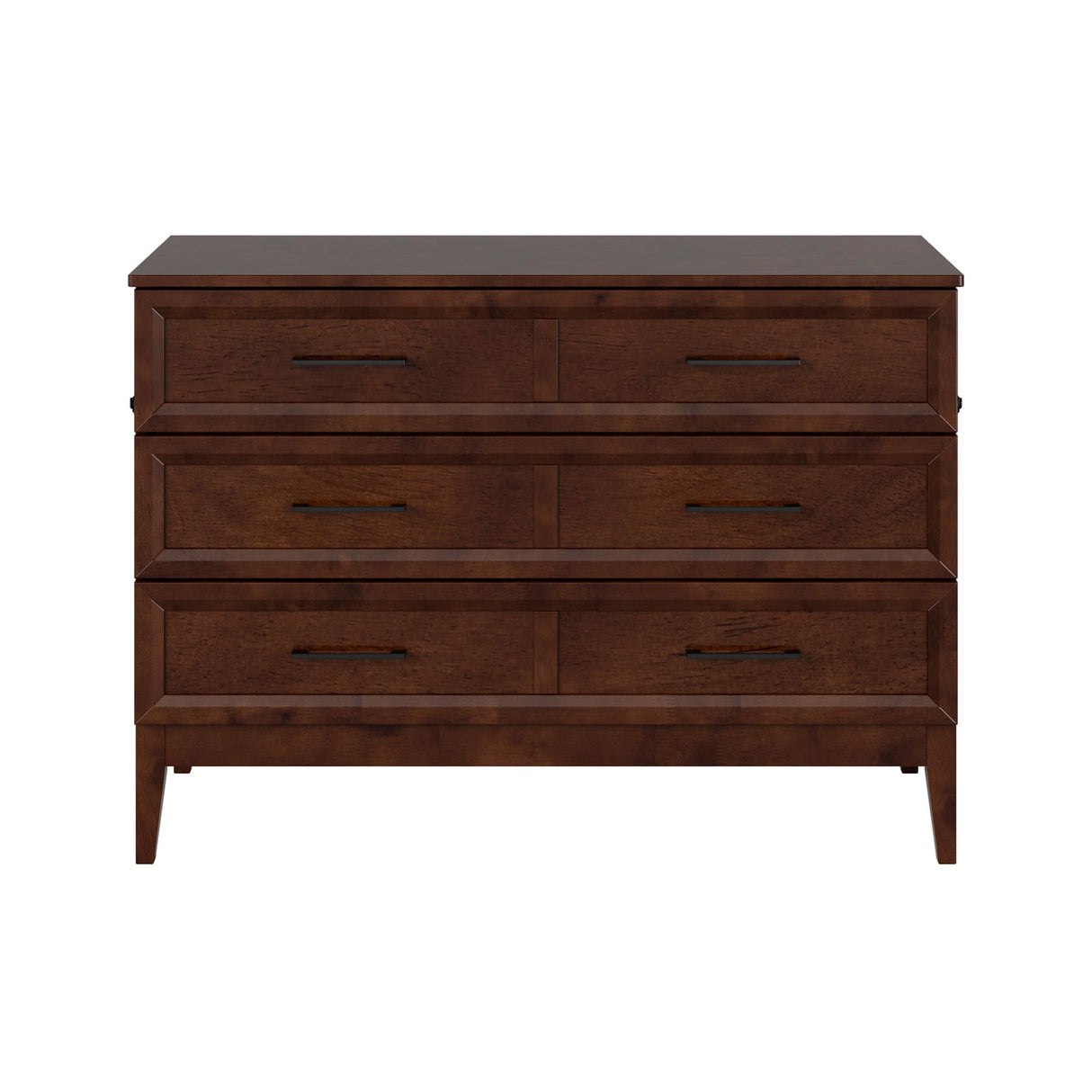 AFI, Santa Fe Full Murphy Bed Chest with 6" Mattress & Built-in USB Charger, Walnut AFI