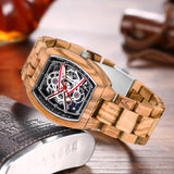 Dentily Elegant Mens 40mm Hollow Wooden Case Watch Quartz Analog Wood Watch for Dad,Husband and Boyfriend Dentily