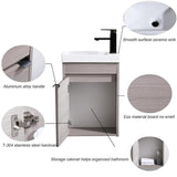 Wenore Home 16 Inch Bathroom Vanity with Sink Combo,Wall Mounted Cabinet Set for Small Space,Floating Bathroom Vanity with Sink,Small Bathroom Vanity with Forest Oak Wenore Home