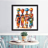 Diamond Art Painting African American Black Woman Dress Abstract (4) Kit for Adults Diamond Art Painting by Number Kits Gem Art Wall Home Decor(Canvas 11.8 x15.8inch) WoodArtSupply