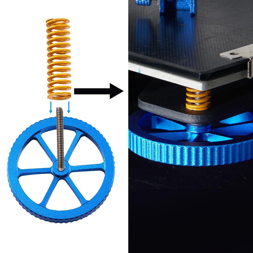 4PCS Ender 3 v2 Upgrades Bed Leveling Nuts and Ender 3 Bed Springs, 3D Printer Leveling kit Compatible for Creality Ender 3/Ender 3 S1/Ender 3 Pro/Ender 3 V2, Ender 5/5 Plus/Pro, CR-10/CR10S - WoodArtSupply