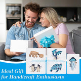 WEBEEDY 20 Sets Paper Quilling Kit for Adult DIY Sea Animals Themes Greeting Card Making Kit with Instruction 5 Styles Animal Polar Bear,Sea Turtle,Whale,Penguin,Jellyfish Cards for Birthday Christmas WEBEEDY