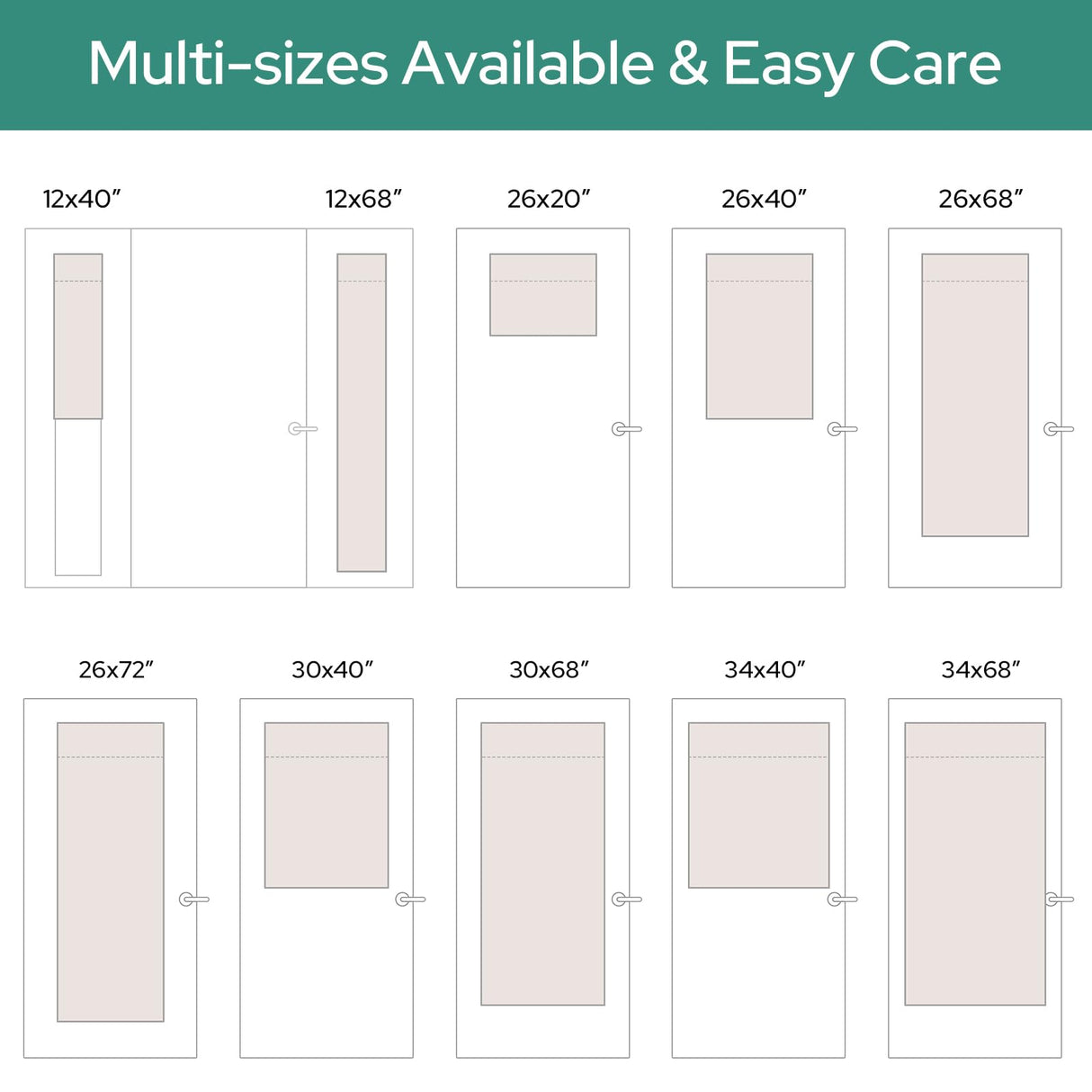 HOMEIDEAS 100% Linen Blackout French Door Curtains, Privacy Door Window Curtains, 26 X 68 Inch Room Darkening Blinds, Thermal Insulated Shades for Bedroom, 1 Panel, Natural HOMEIDEAS