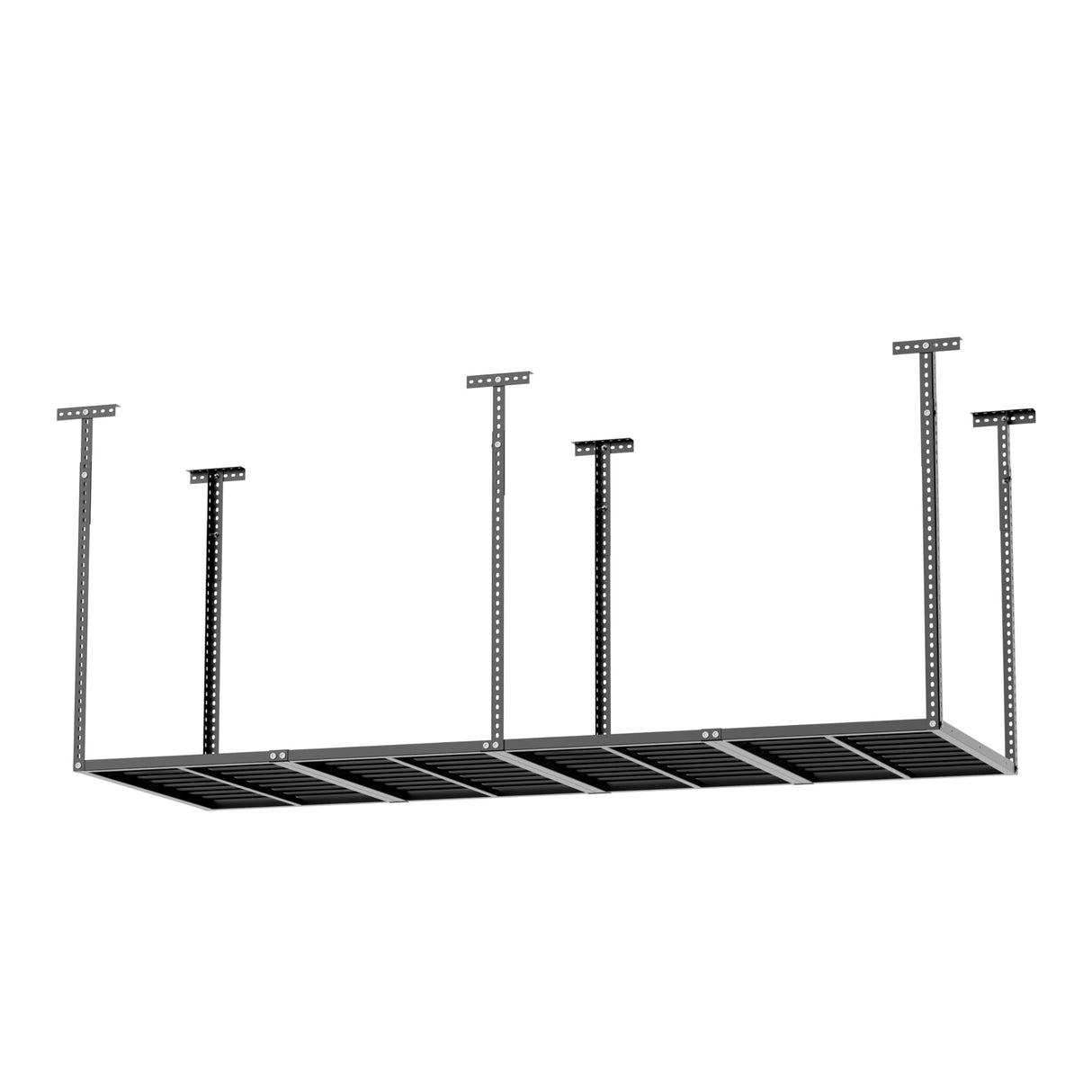 3x8ft Overhead Garage Storage Rack,Adjustable Ceiling Mounted Storage Racks,Heavy Duty Cold Rolled Steel Storage Rack,Ceiling Mount Storage Shelves,750LBS Weight Capacity,for Shop Shed Home (Black) Hikarinowa