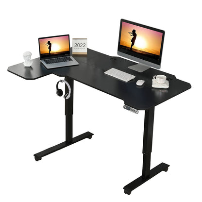 bilbil Height Adjustable Electric Standing Desk, Sit to Stand Desk Home Office Computer Desk, 59 x 29 Black Top, Black Frame - WoodArtSupply