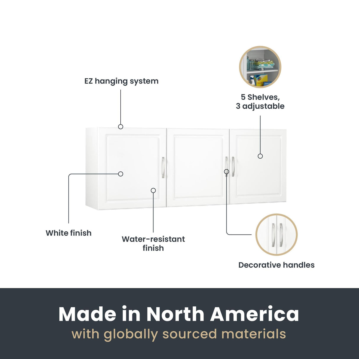 SystemBuild Evolution Kendall 54" Wall Cabinet in White SystemBuild
