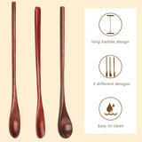 HANSGO 9PCS Wooden Coffee Spoons, Long Handle Wooden Spoon Mixing Honey Spoon Handmade Wood Stirring Spoon for Team Jam Dessert Honey Kitchen Utensil HANSGO