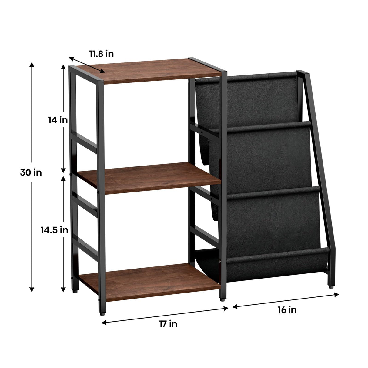 Record Player Stand, Turntable Stand with Vinyl Record Storage, 3-Tier Record Player Table 200+ Albums, End Table with Vinyl LP Display Shelf Holder, Turntable Cabinet Media Console for Stereo FEKTIK