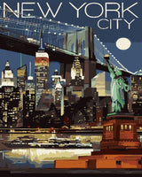 Syntego 5D DIY New York City Skyline Diamond Painting Kit Crystal Rhinestone Canvas 30cm x 40cm Syntego