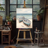 Natuyalo Paint by Numbers for Adults Beginner, Boat on The Beach Acrylic Easy Paint by Numbers Kits Craft Kits for Adults Suitable for Home Wall Decoration Flameless 16x20 Inch Natuyalo