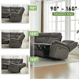 Secsofier Power Premium Fabric Reclining Sectional Sofa Set, Zero Gravity Recliner Couch with USB Port 1 Console Storage 2 Cup Holders (Power, 1 Console) Secsofier