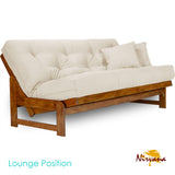 Arden Futon Set - Full Size, Frame, 8" Mattress, Twill Ivory Cover Nirvana Futons