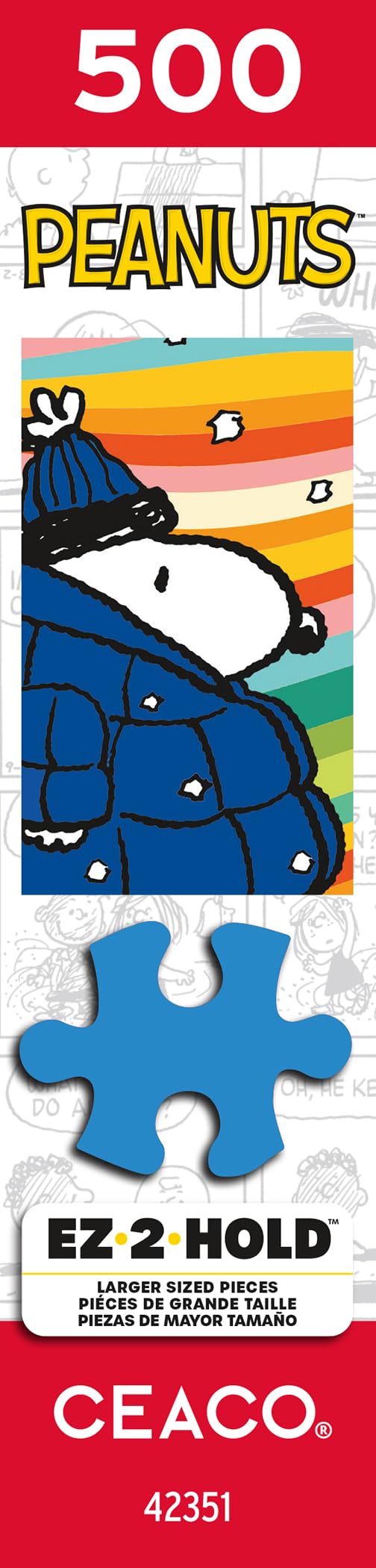 Ceaco - Peanuts - Puffer Coat - 500 Piece Jigsaw Puzzle – Oversized Pieces – Easy to Hold – EZ Hold Ceaco