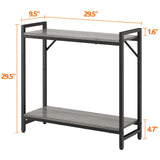 Livofloral Narrow Console Table, Small Entryway Table, Sofa Table with 2 Support Bar, Industrial Couch Table, Thin Side Table, Display Table for Living Room, Hallway, Bedroom, Foyer, Grey Livofloral