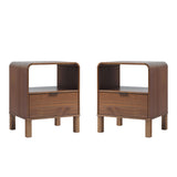 Elias Modern Curved-Frame Solid Wood Nightstand Walker Edison