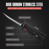 WellMall Cordless Electric Fillet Knife - Electric Fillet Knife for Fish with 4 Stainless Steel Blades, Cordless, with Safe Lock, Non-Slip Grip Handle WellMall