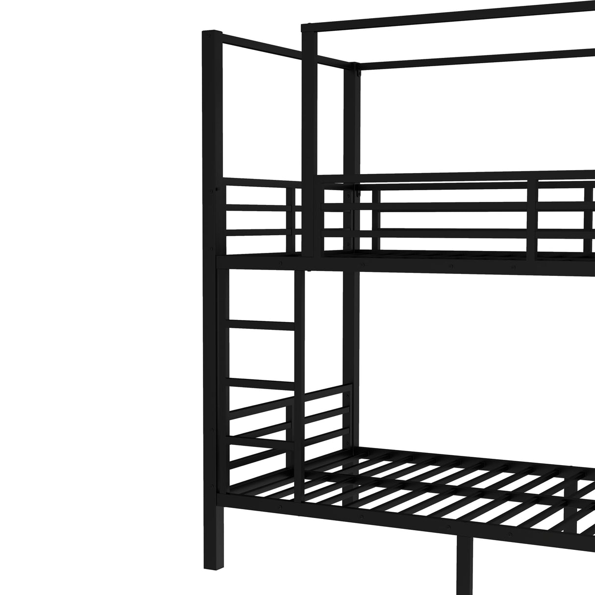 LUMISOL Quad Bunk Bed, Twin Size Bunk Bed for 4 with Built-in Storage Shelves & Wardrobe, Noise Reduced, Black LUMISOL