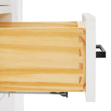 ARIEL Hepburn 72" White Double Vanity, 1.5" Edge Carrara Quartz Countertop & Splash, Rectangular Sinks, 4 Soft Closing Doors, 6 Full Extension Dovetail Drawers, Toe Kick, Matte Black ARIEL