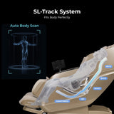 Osaki 4D Achilles l 360 Rotating Footrest l Full Body Massage Chair l Zero Gravity l 360 Kenading Calfrest l Lumbar Heating l Touchscreen Controller l Auto Body Scan l Bluetooth Speaker (Taupe) Osaki