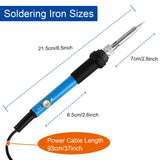 Soldering Iron Kit Soldering Kit With Temperature Adjustable Electric Soldering Gun,60w 110v Soldering Iron With Ceramic Heater,5pcs Different Soldering Tips Soldering Iron Stand (Blue) Vanwoke