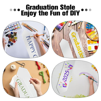 Graduation Stole Graduation Sash Graduation Stole Class of 2025 White Graduation Stole White Sash Honors Graduation Stoles Graduation Shawl Sublimation Stoles Blanks White Stole Graduation to Write on