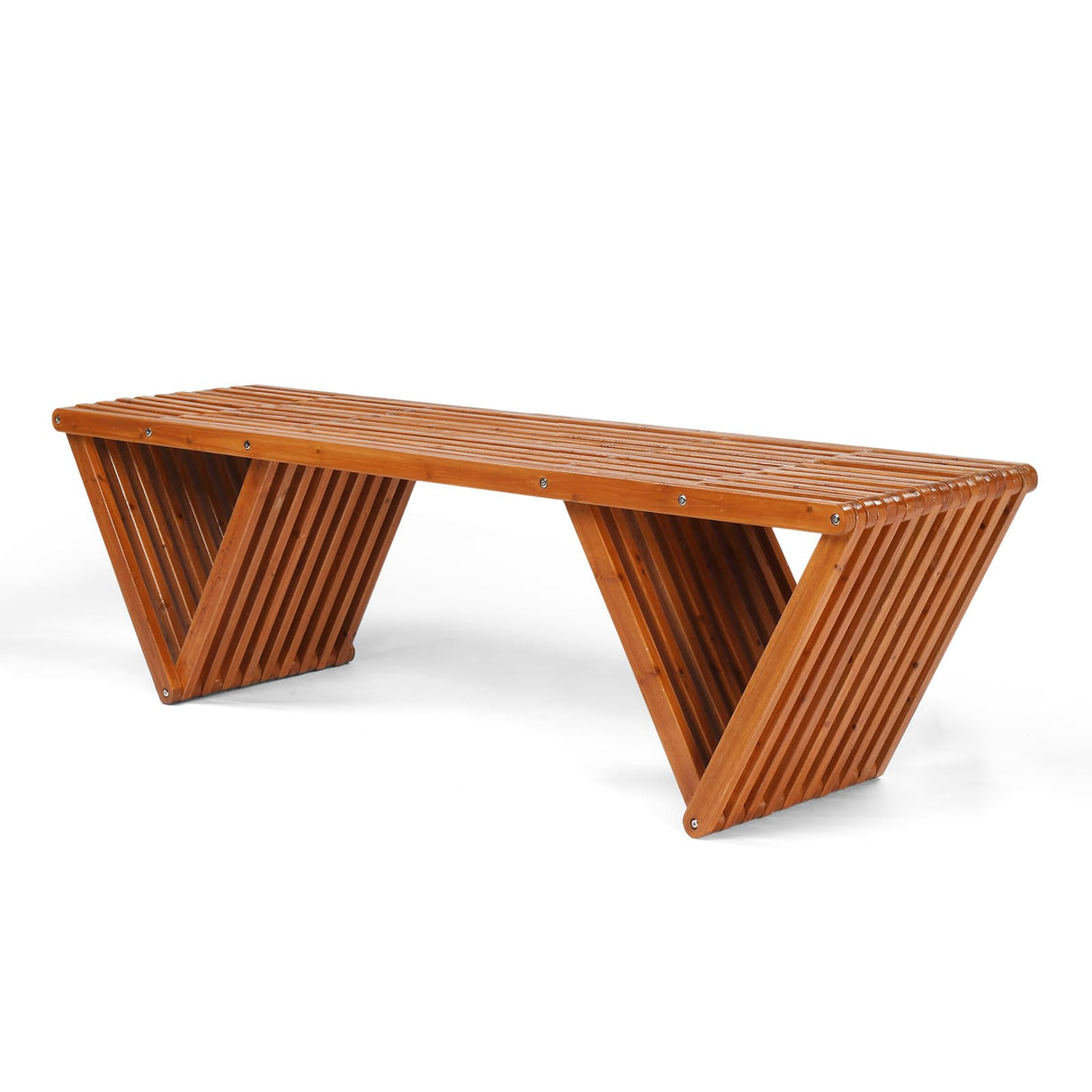 VINGLI Outdoor Wooden Bench, 63" All Weather Patio Bench Porch Bench, 600lb Capacity Outdoor Backless Benches for Yard Park Garden VINGLI