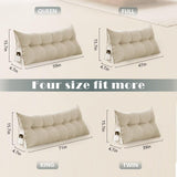 Triangular Wedge Headboard Pillow Twin Dorm for Headboard Daybeds Bunk Beds Reading Bed Rest Pillows with Side Pocket Large Bolster Backrest Cushion with Detachable Cover ,Navy Blue,39*10*20in UUluhao