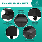 Naomi Home Jenny Sectional Sofa Sleeper with Storage Chaise, Tufted Pull Out Couch with Storage, Sectional Sofa Bed, L-Shaped Reversible Sleeper Sofa with Storage, Black,Air Leather Naomi Home