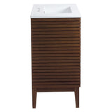 Modway Ledger Wood Bathroom Vanity Cabinet, 36 Inch, Walnut White Modway