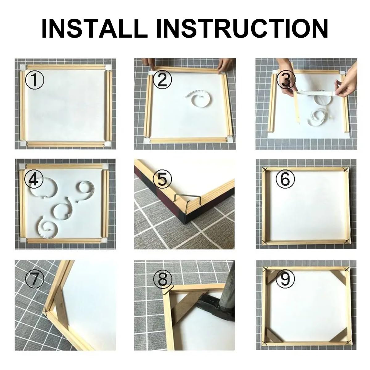 ECYC Ltd 40 x 40cm Wood Canvas Frame Kit, DIY Canvas Stretcher Bars Canvas Frame Diamond Art Wooden Frames Stretch Canvas Wood Frame for Oil Paintings, Prints, Wall Art, Gallery Wrap, Home Décor ECYC Ltd