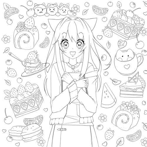 Manga Mania Coloring Book: Over 100 Cute Characters to Color – Manga and Anime Coloring Book for Adults and Kids WoodArtSupply