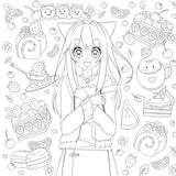 Manga Mania Coloring Book: Over 100 Cute Characters to Color – Manga and Anime Coloring Book for Adults and Kids WoodArtSupply