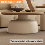 Coffee Table, Cream Style Solid Wood Coffee Table, Living Room Home Small Apartment, Simple Tea Table, Round Coffee Table(C) ROPSHTSF