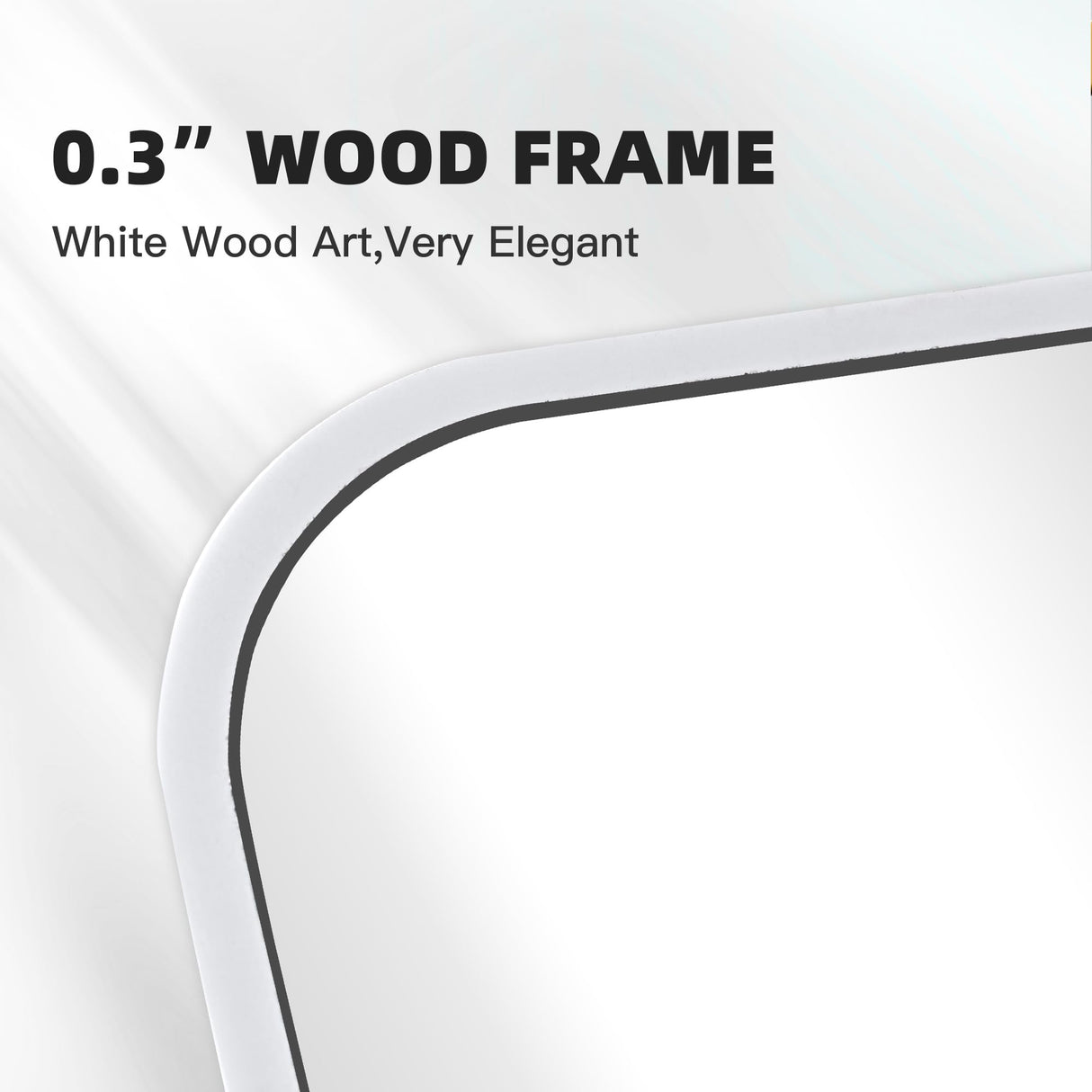 CULER White Bathroom Wall Mirror,20 x 30 Inch Rectangle Vanity Modern Tempered Glass Mirror for Bedroom,Living Room,Entryway CULER