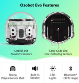 Ozobot Evo Entry Kit: Interactive Coding Robot, Kids Ages 5+, Includes Color Code Markers, Charging Cable, Zip Case, Access to 700+ STEM Lessons - Educators & Parents, No Coding Experience Required Ozobot